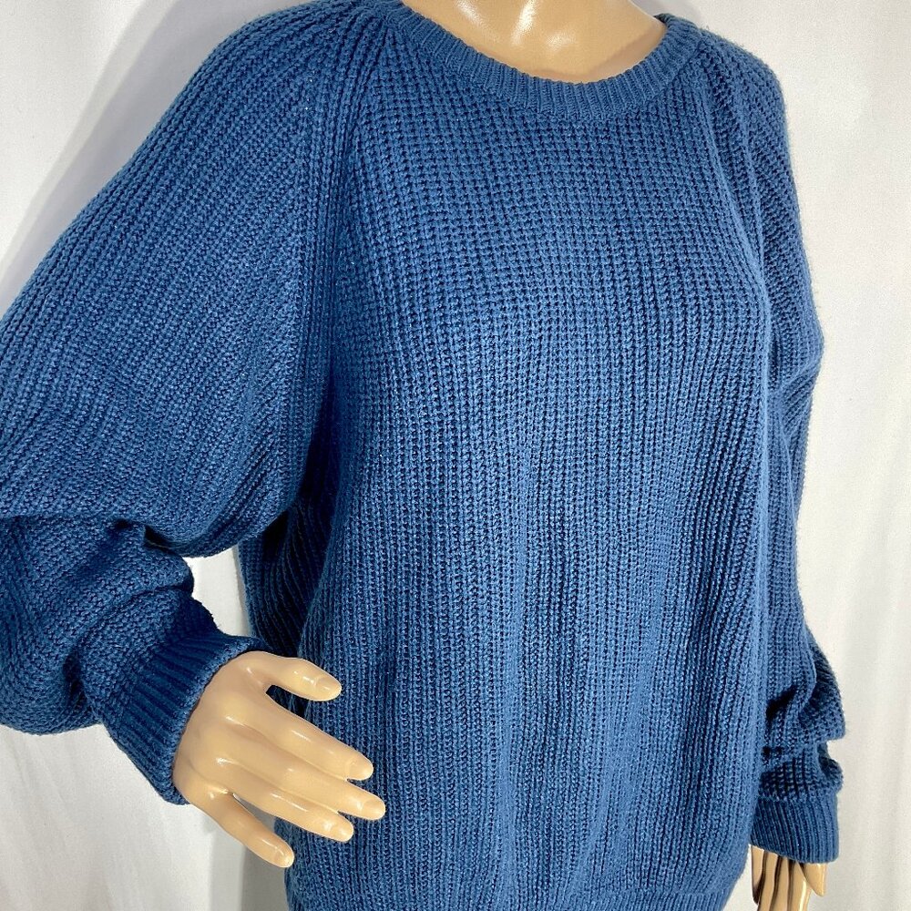 Brittania Sz Med Acrylic Blue Oversized Sweater Comfy Cottagecore Cabincore